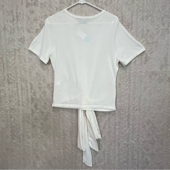 NWT Modern Citizen Jude White Wrap Knit S. Sleeve Top Sz XL Stretchy Front Tie - Picture 11 of 16
